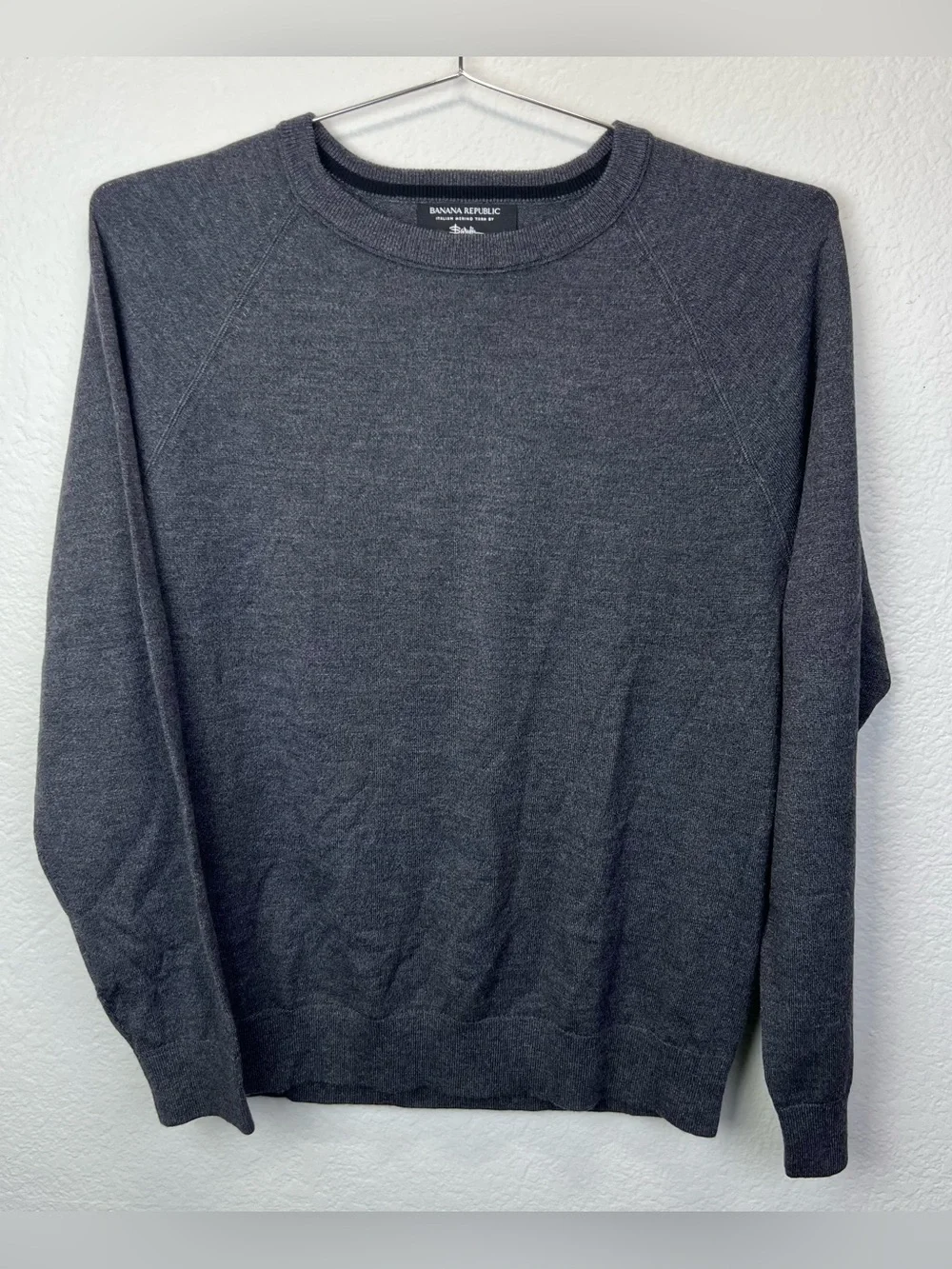 Banana Republic Men 100% Merino Wool Crewneckw Lightweight Sweater Size L